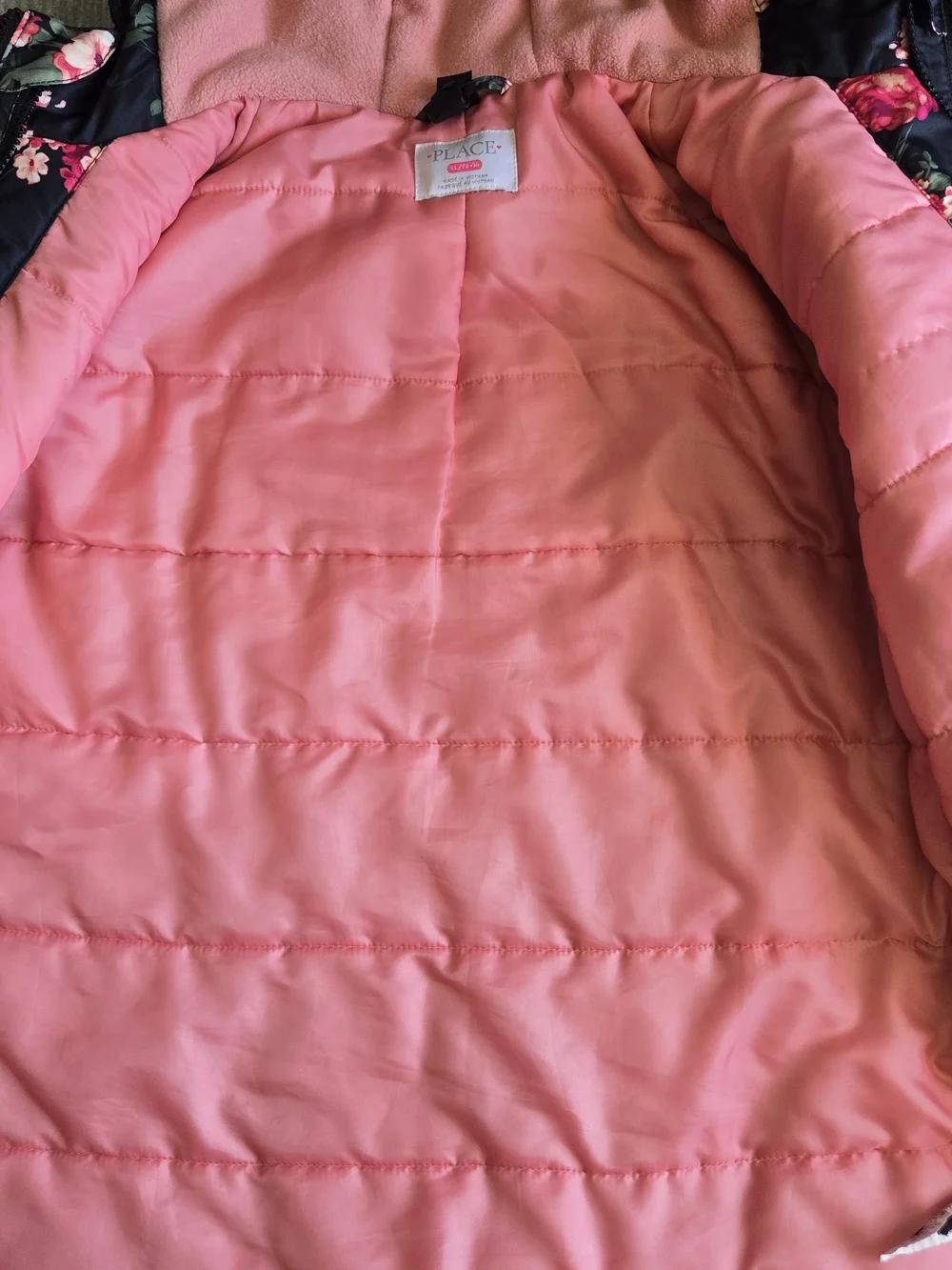 Girl's Floral Puffer Coat